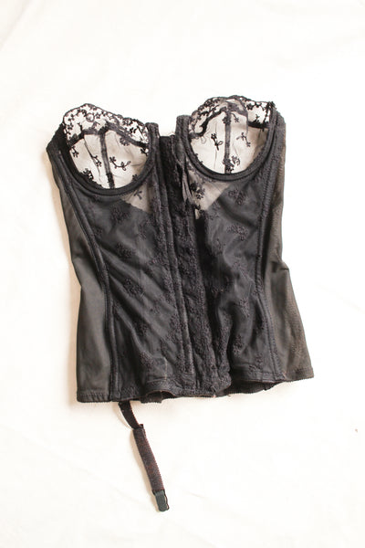 1950s Black Lace Corset