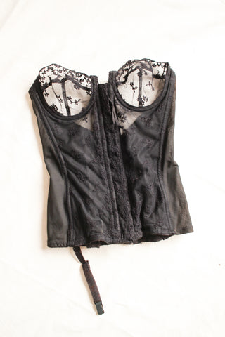 1950s Black Lace Corset