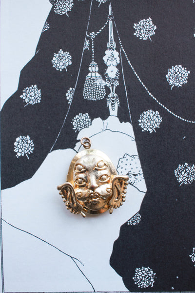 Brass Portals Mask Locket Charm