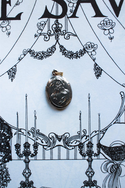 Vintage Loverbirds Locket Charm