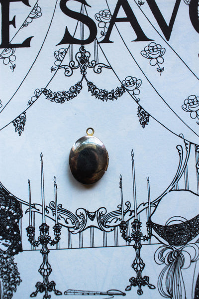 Vintage Mixed Metal Etched Oval Charm