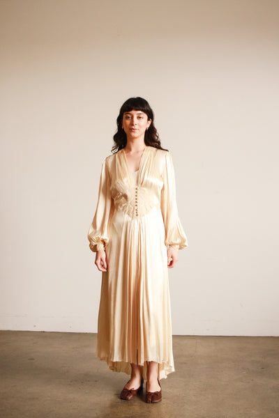 1940s Charmeuse Slipper Satin Night Dress