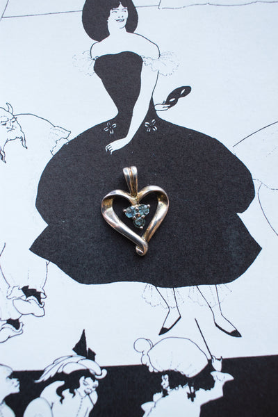 Vintage Silver Heart Encrusted Charm