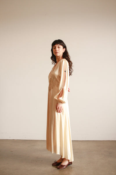 1940s Charmeuse Slipper Satin Night Dress