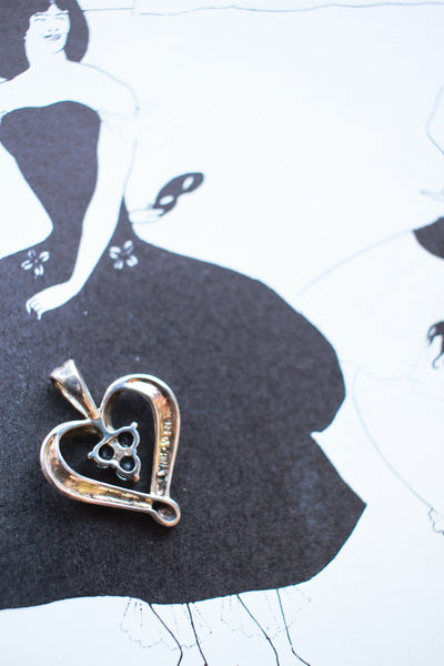 Vintage Silver Heart Encrusted Charm