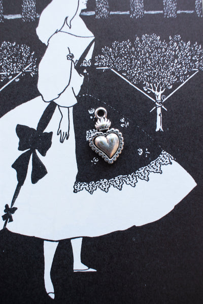 Vintage Mini Heart Silver Charm