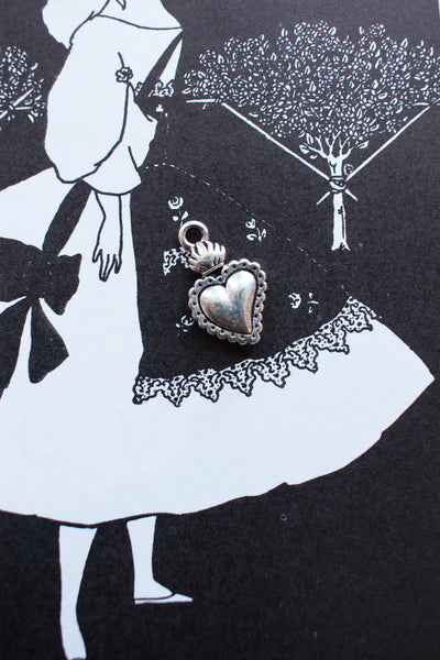 Vintage Mini Heart Silver Charm