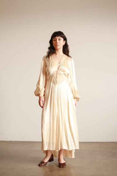 1940s Charmeuse Slipper Satin Night Dress