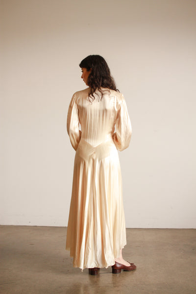 1940s Charmeuse Slipper Satin Night Dress