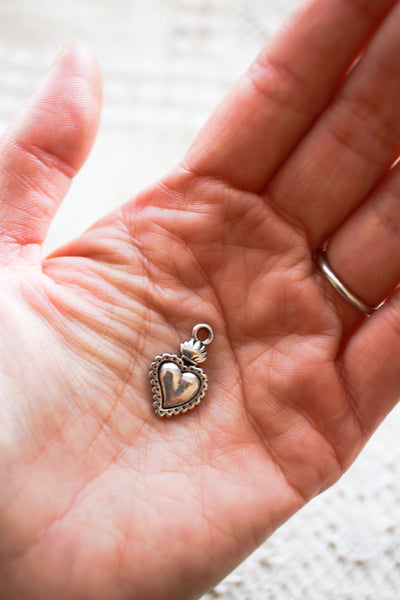 Vintage Mini Heart Silver Charm