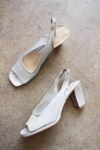 1980s Silver Mesh Strap Heels | 9