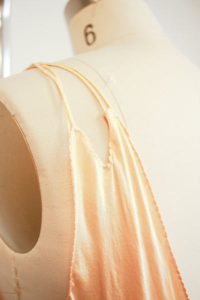 1930s Golden Yellow Silk Bias Dress