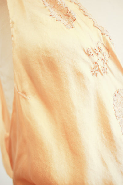 1930s Golden Yellow Silk Bias Dress