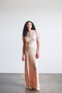salmon satin dress Azazie Francesca