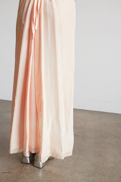 1930s Blush Pink Flutter Sleeve Bias Dress
