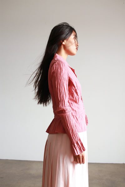 1990s Ghost Cotton Rose Crinkle Blouse