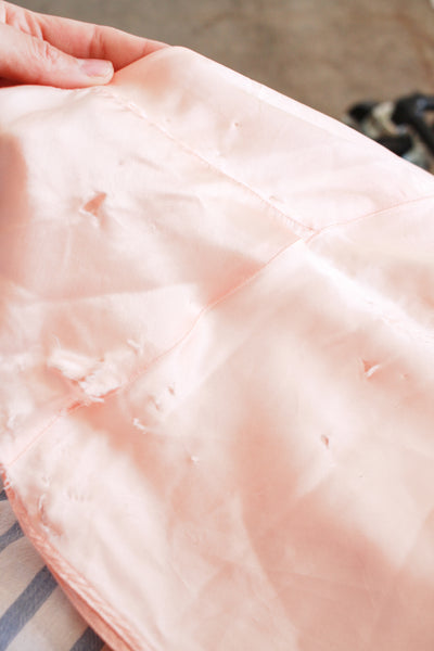 1930s Baby Pink Cold Rayon Ruched Bias Dress