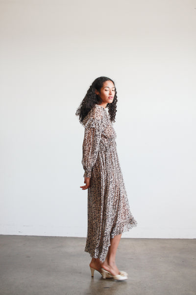 2000s Zimmerman Prima Cherry Print Chiffon Ruffle Dress