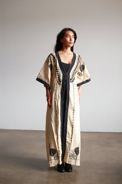 1970s Deadstock Indian Embroidered Caftan Duster