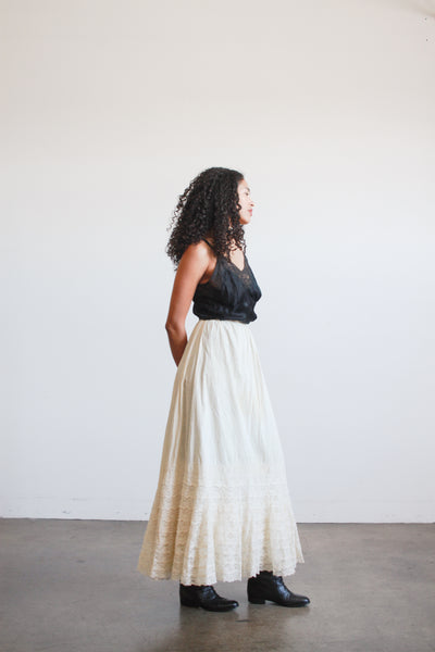 Antique Beige Lace Layered Skirt