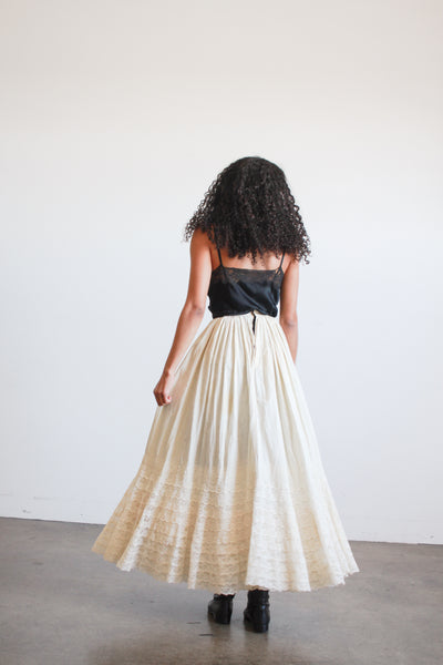 Antique Beige Lace Layered Skirt