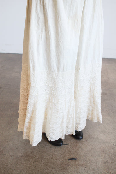 Antique Beige Lace Layered Skirt