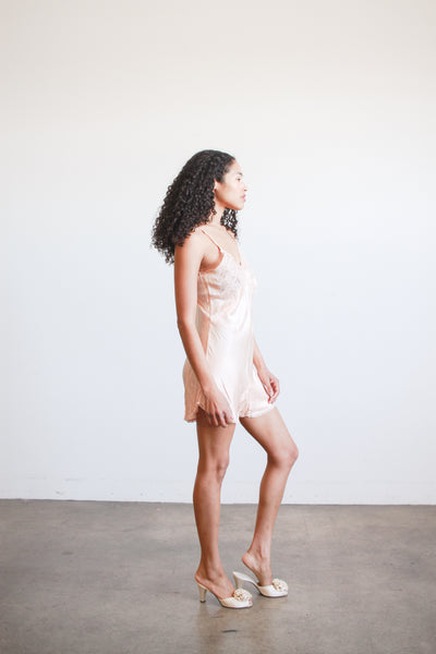 1930s Ballet Pink Silk Step-In