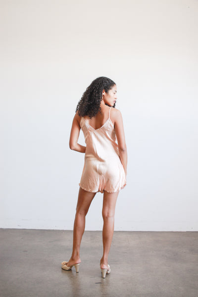 1930s Ballet Pink Silk Step-In