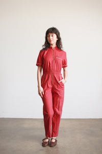 1980s St. Germain Berry Cotton Jumpsuit