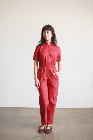 1980s St. Germain Berry Cotton Jumpsuit