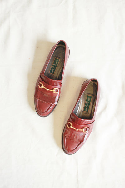1990s Brown Leather Cole Haan Horse-Bit Loafers | 7.5