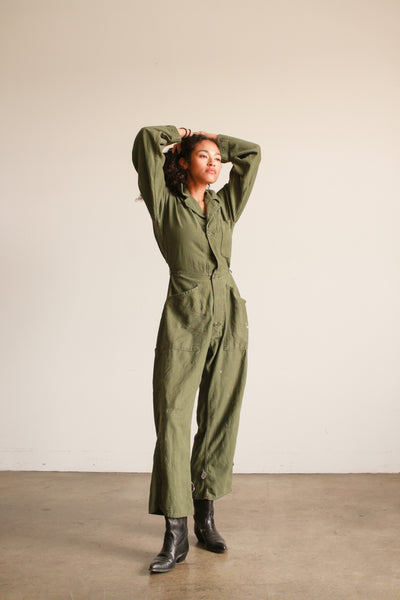 1970s Military Green Cotton Coveralls