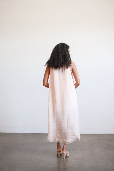 1920s Ballet Pink Silk Lace Trim Dress