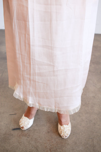 1920s Ballet Pink Silk Lace Trim Dress