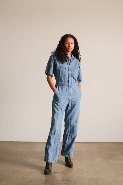 1970s Denim Workwear Jumpsuit