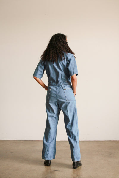 1970s Denim Workwear Jumpsuit