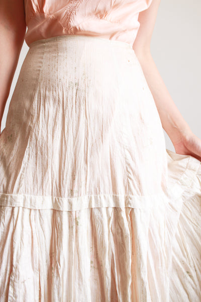 Edwardian Damask Floral Silk Maxi Skirt
