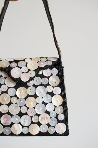 1980s Abalone Shell Button Purse