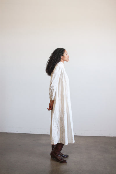 Victorian White Cotton Long Sleeve Dress