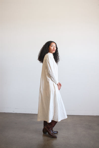 Victorian White Cotton Long Sleeve Dress