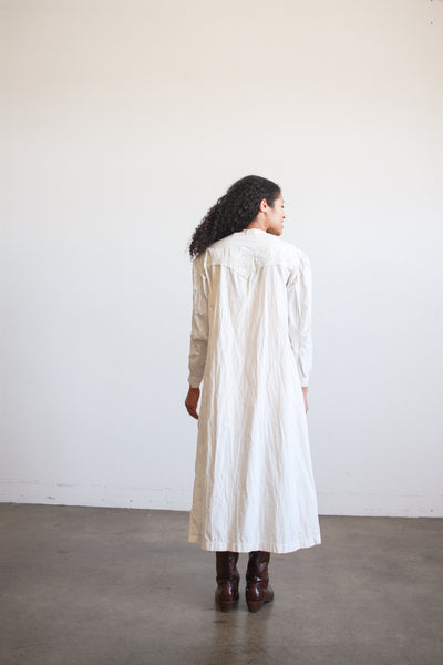 Victorian White Cotton Long Sleeve Dress