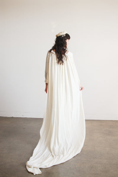 1960s Cream Cowl Neck Long Sleeve Dress
