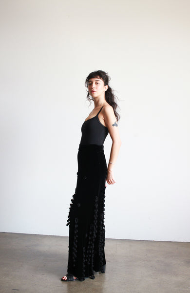1990s Moschino Velvet Bobble Maxi Skirt