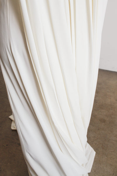 1960s Cream Cowl Neck Long Sleeve Dress