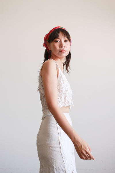 Antique Ecru Cotton Lace Corset Cover