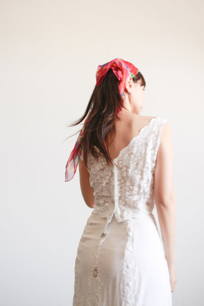 Antique Ecru Cotton Lace Corset Cover
