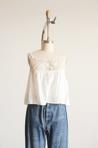 1910s White Cotton Crochet Camisole