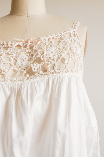 1910s White Cotton Crochet Camisole