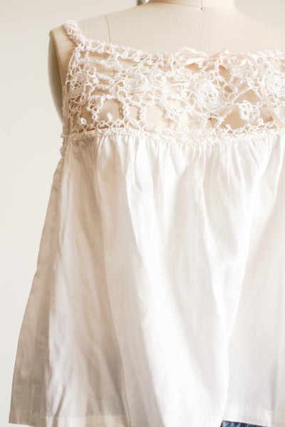 1910s White Cotton Crochet Camisole