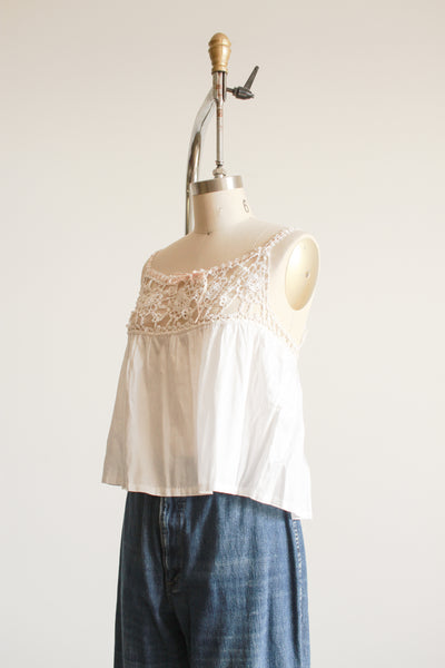 1910s White Cotton Crochet Camisole